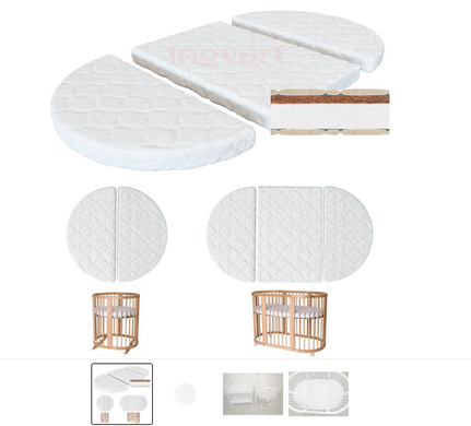 Овальне ліжко-трансформер IngVart Smartbed Round 9в 1 + маятник + матрац білий
